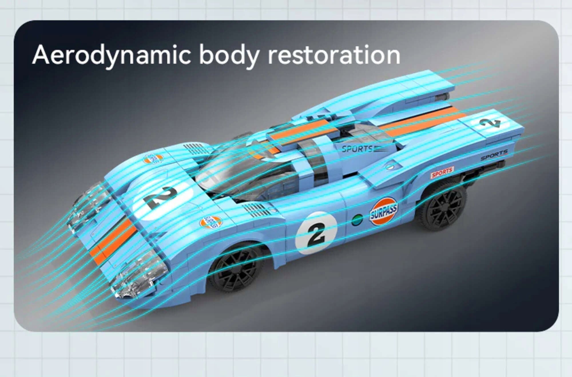 Konstruktorius CADA RC sportinis automobilis AZURE STORM CHAMPIONS valdomas nuotoliniu būdu 266 el.