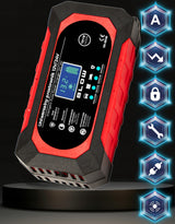 AUTOMATINIS IŠMANUS AKUMULIATORIŲ Įkroviklis Įkrovimo įrenginys LCD 24V 12V 8A