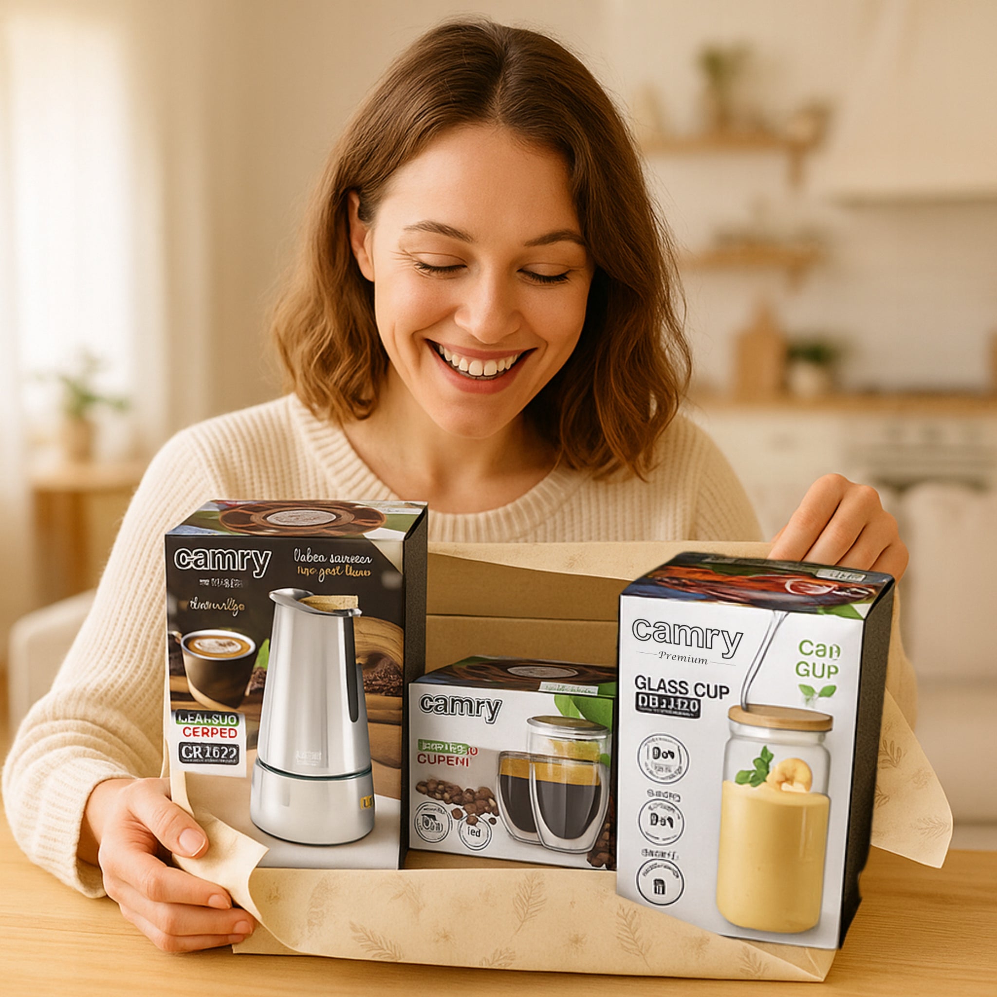 Kavos virimo indas "Dom I Ogród" 450ml, tinka indukcijai ir dujoms, su stiklinėmis Camry