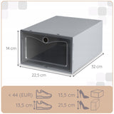 10x Sulankstoma dėžutė batams, organizatorius, plastikinis konteineris su atvartu spintai