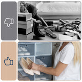 10x Sulankstoma dėžutė batams, organizatorius, plastikinis konteineris su atvartu spintai