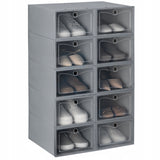 10x Sulankstoma dėžutė batams, organizatorius, plastikinis konteineris su atvartu spintai