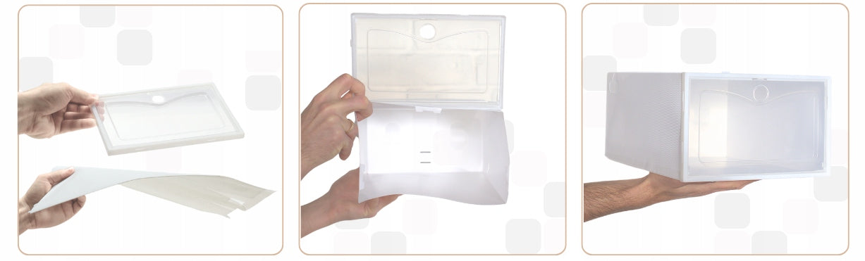 10x Sulankstoma dėžutė batams, organizatorius, plastikinis konteineris su atvartu spintai