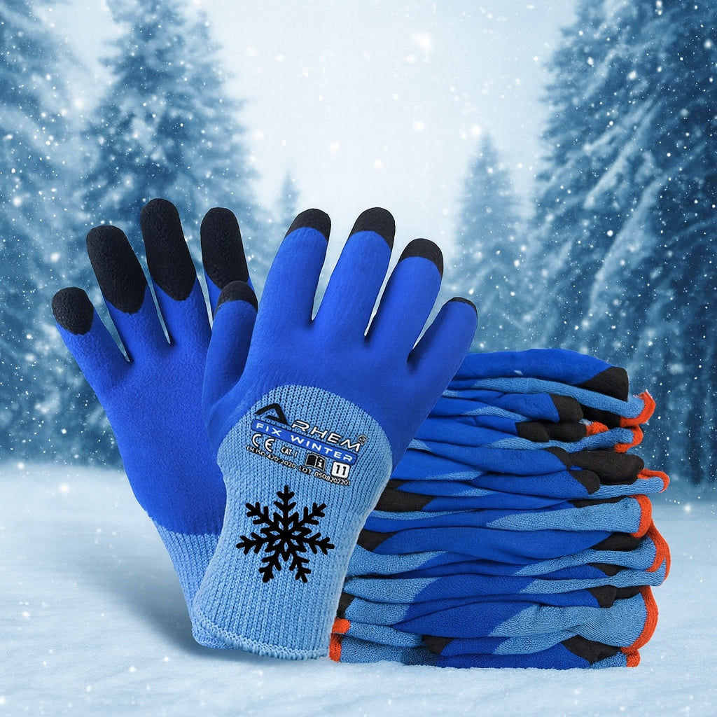12 POR Darbo Apsauginės Darbinės Pirštinės Žieminės Šiltintos Storio Arhem Winter 9