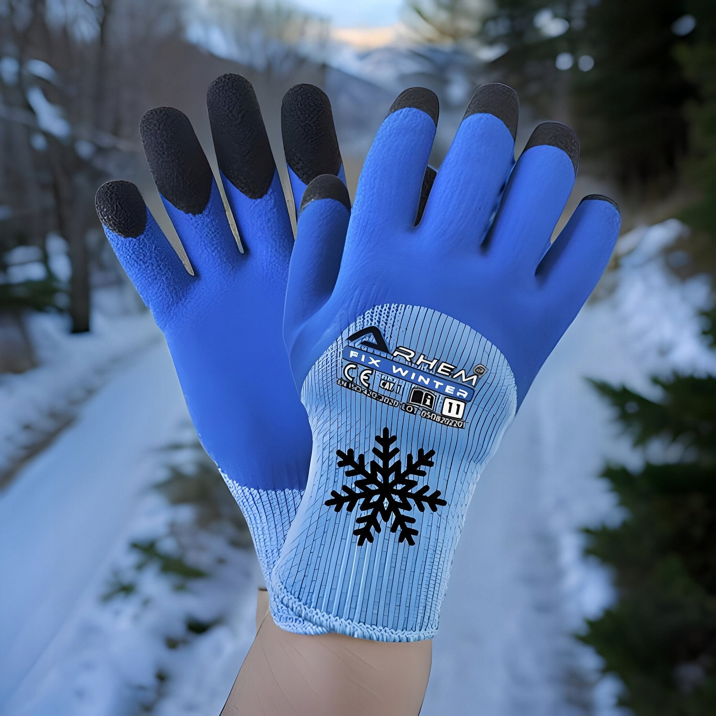 12 POR Darbo Apsauginės Darbinės Pirštinės Žieminės Šiltintos Storio Arhem Winter 9