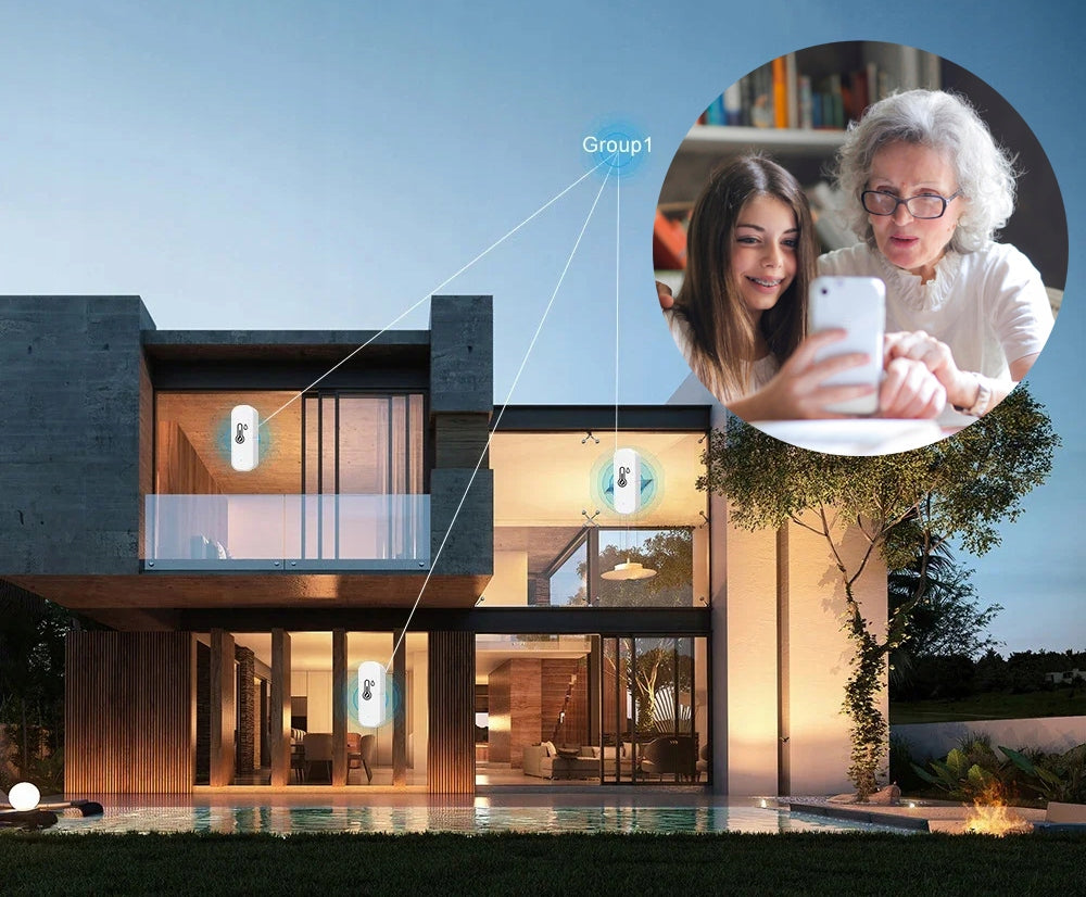 TERMOMETRAS HIGROMETRAS DRĖGMĖS TEMPERATŪROS JUTIKLIS SMART LIFE ALEXA WIFI TUYA