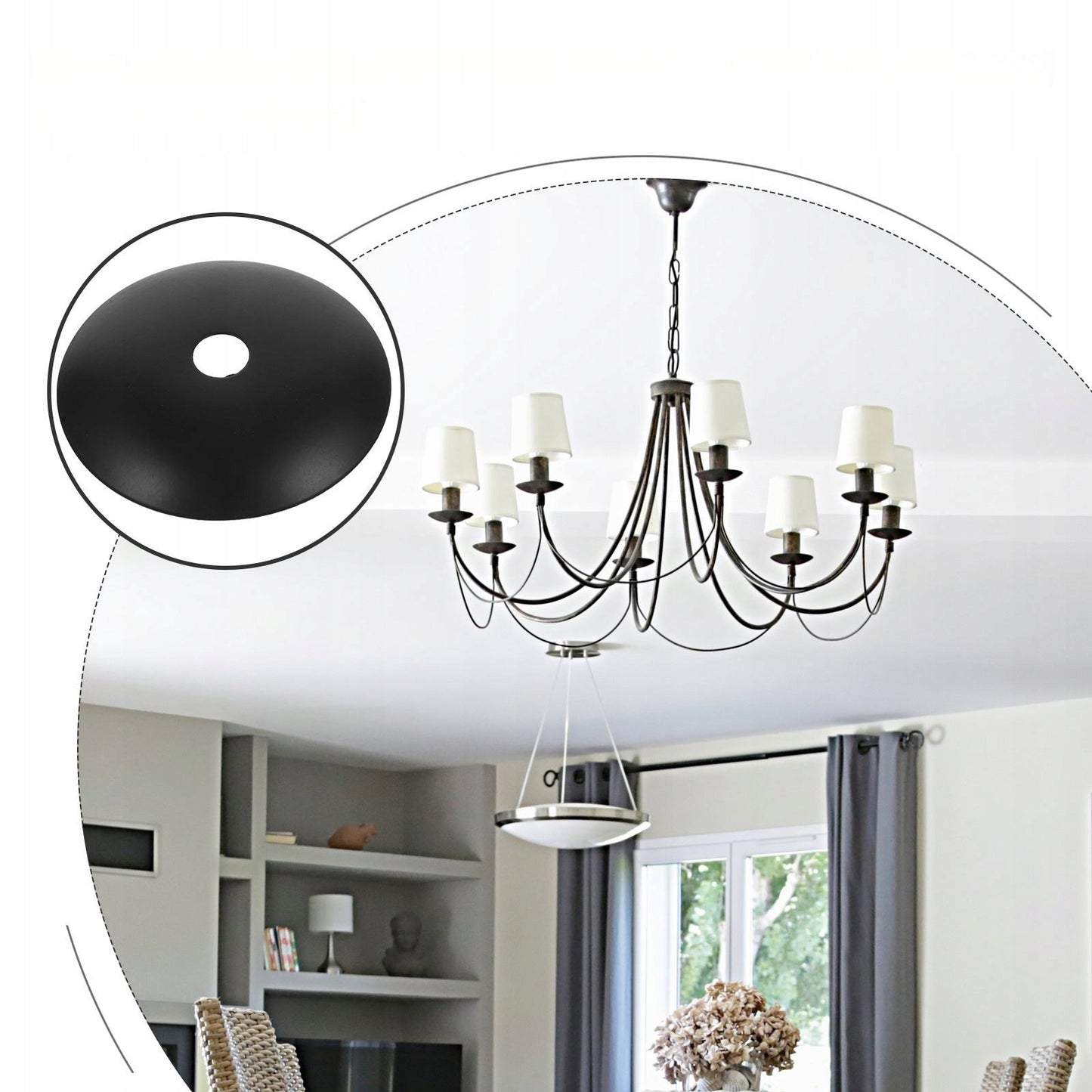 ŠVIESTUVAS, LUBŲ PLOKŠTĖ, ŠVIESTUVO STOGELIS, LAMPOS APSAUGA, ŠVIETUVO DĖKLAS, NAMŲ DEKORACJA 6 VNT.