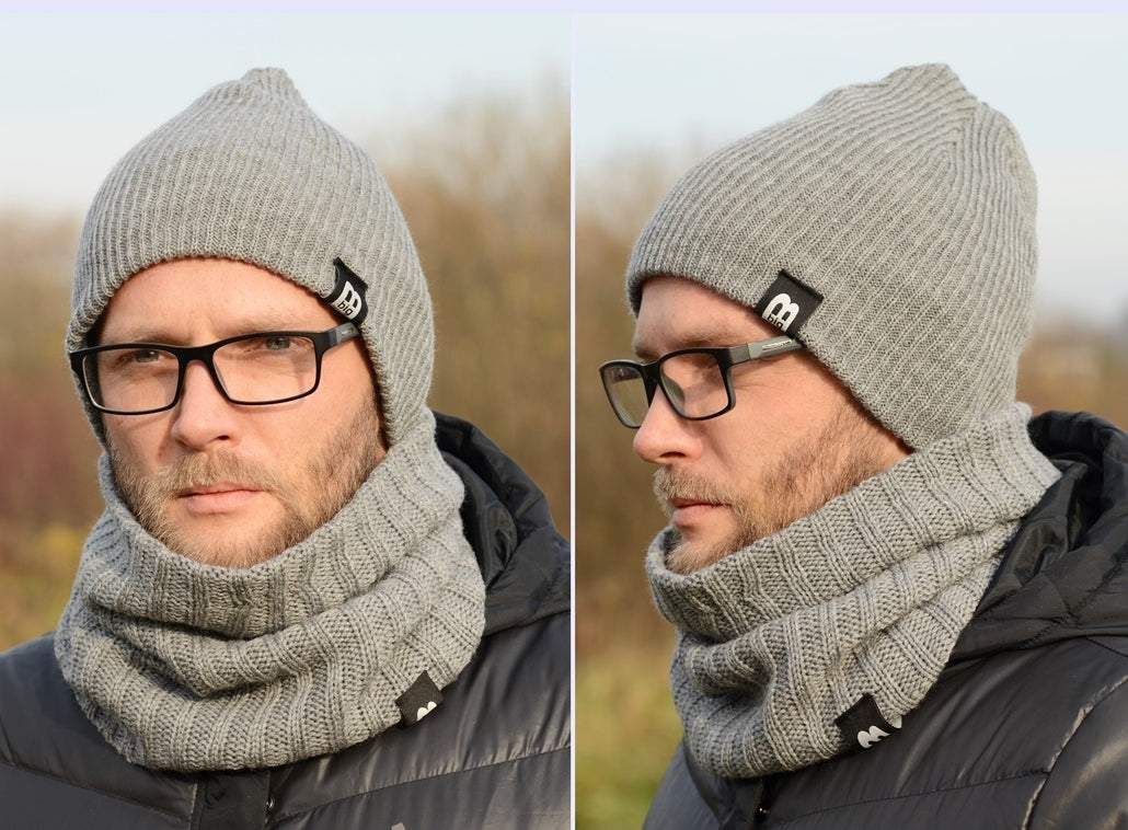 VYRIŠKA ŽIEMINĖ BEISBOLINĖ KEPURĖ + VAMZDELIS ŠALIKAS komplektas rudeniui ir žiemai, SPALVŲ K5