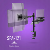 2w1 Monitoriaus ir nešiojamojo kompiuterio laikiklis Spacetronik stalinis VESA dvigubas