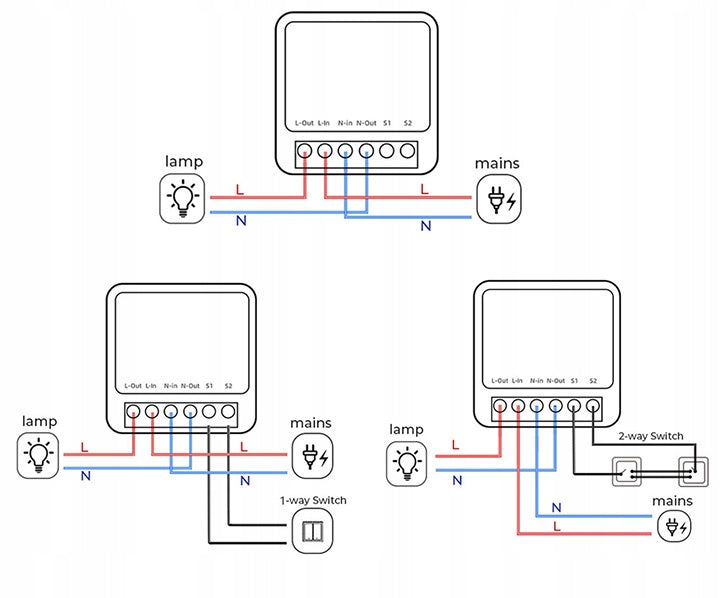 2x WiFi ŠVIESOS RELĖS JUNGIKLIS MINI SMART TUYA ATSARGINIS MODULE