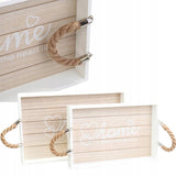 2x pusryčių padėklas, padėklų komplektas su raišteliais, pusryčiams lovoje