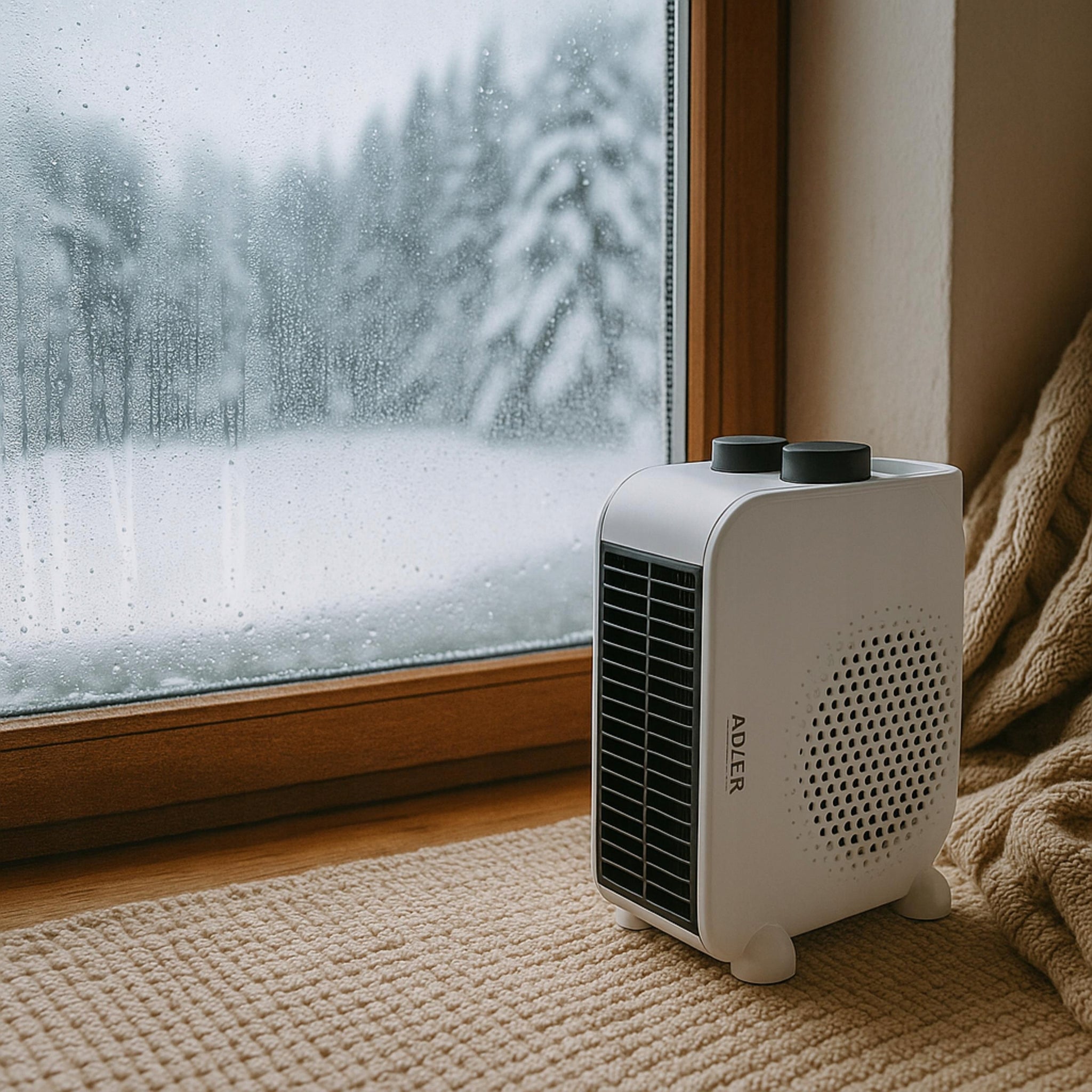 2x Termoventiliatorius elektrinis šildytuvas 2000W pastatomas ant grindų + MINI