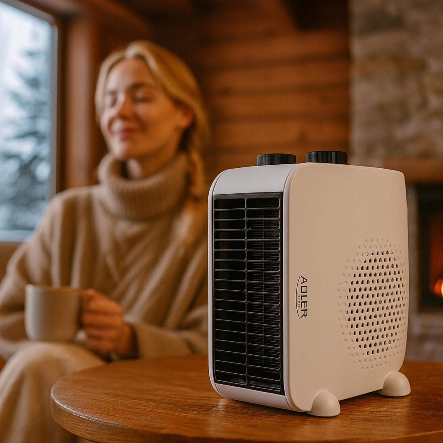 2x Termoventiliatorius elektrinis šildytuvas 2000W pastatomas ant grindų + MINI