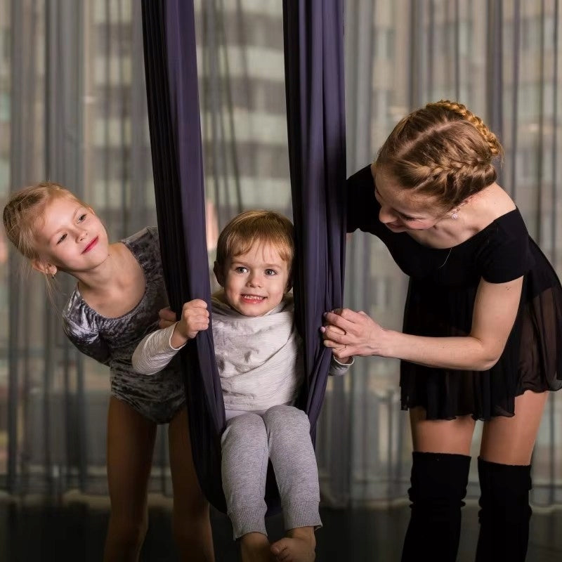 VAIKŲ SŪPUOKLYS HAMAKAS AUDINYS BAMBINO AKROBATINĖ JOGA 280x150CM