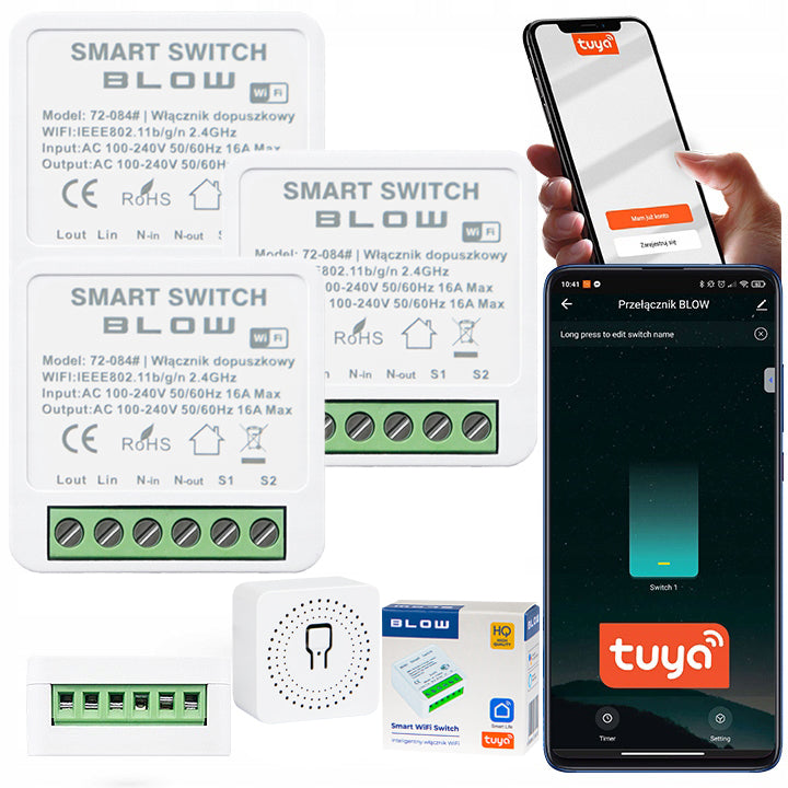 3x MAITINIMO PERJUNGIKLIS WIFI MINI SMART TUYA