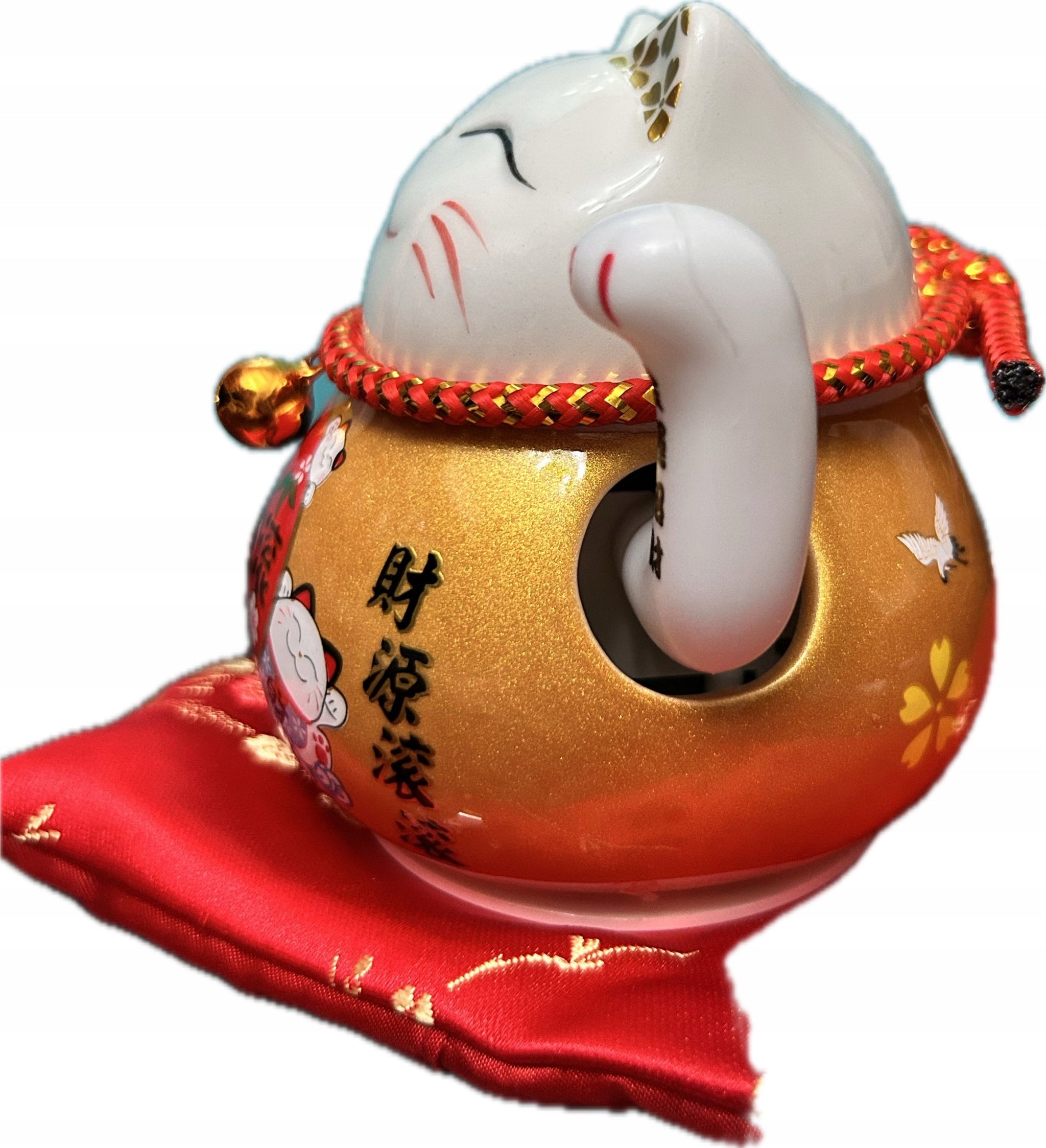 4,5 colio Sėkmės katė su mojuojančiu letenėliu (10,5 cm) Porcelianas