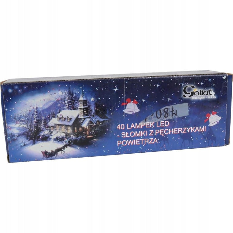 40 BALTŲ KALĖDINIŲ GIRliandų VARVEKLIAI šventinės dekoratyvinės lemputės Goliat