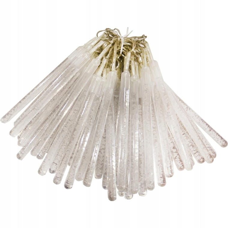 40 BALTŲ KALĖDINIŲ GIRliandų VARVEKLIAI šventinės dekoratyvinės lemputės Goliat