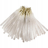 40 BALTŲ KALĖDINIŲ GIRliandų VARVEKLIAI šventinės dekoratyvinės lemputės Goliat