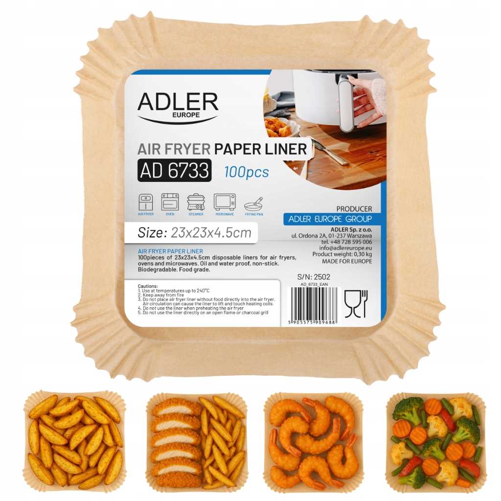 400x AIR FRYER ĮRANKALIS Popieriniai įdėklai belaidės keptuvės