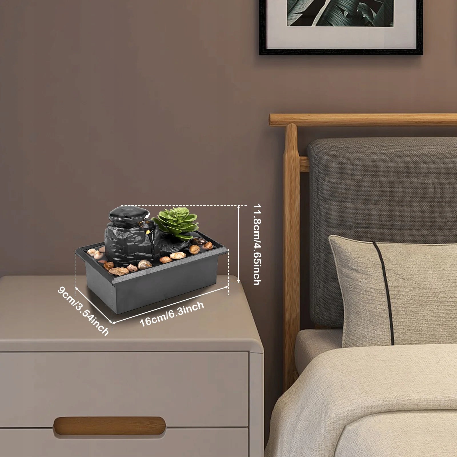 Vandeninis dekoratyvinis fontanas ZEN USB BATERIJOS STALO <br/>