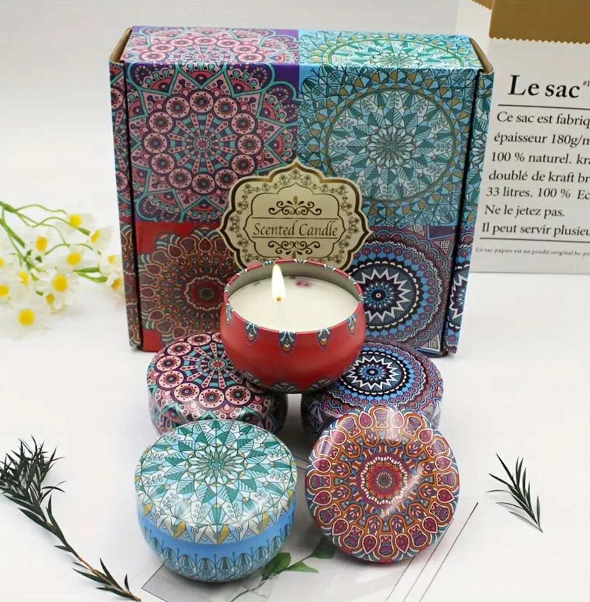 4x Sojų dekoratyvinė žvakė dovana mamai, močiutei, moteriai, Valentino dienai Scented Candle