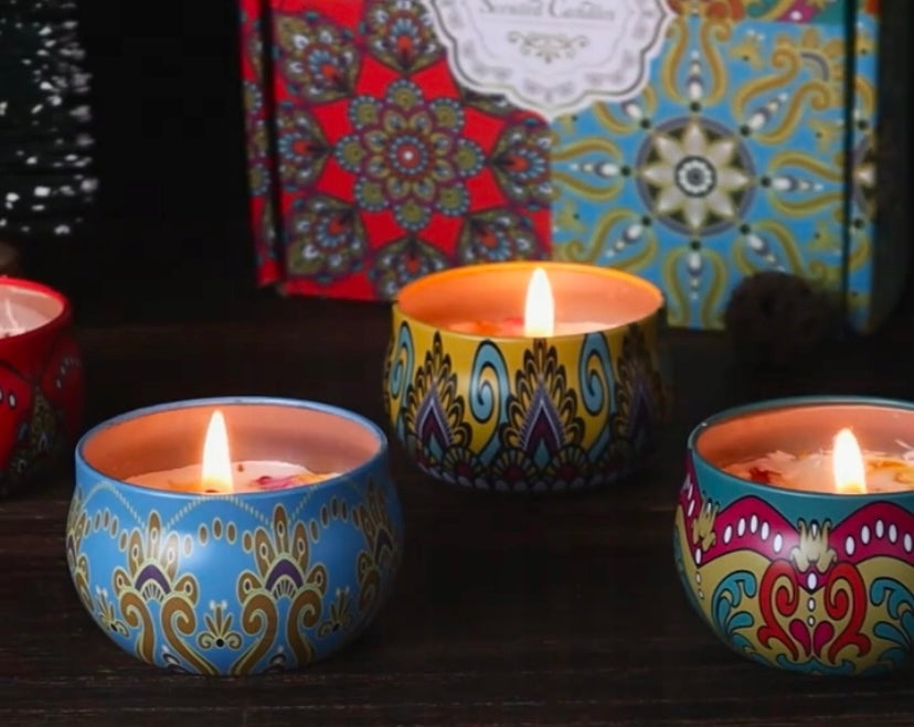 4x Sojų dekoratyvinė žvakė dovana mamai, močiutei, moteriai, Valentino dienai Scented Candle
