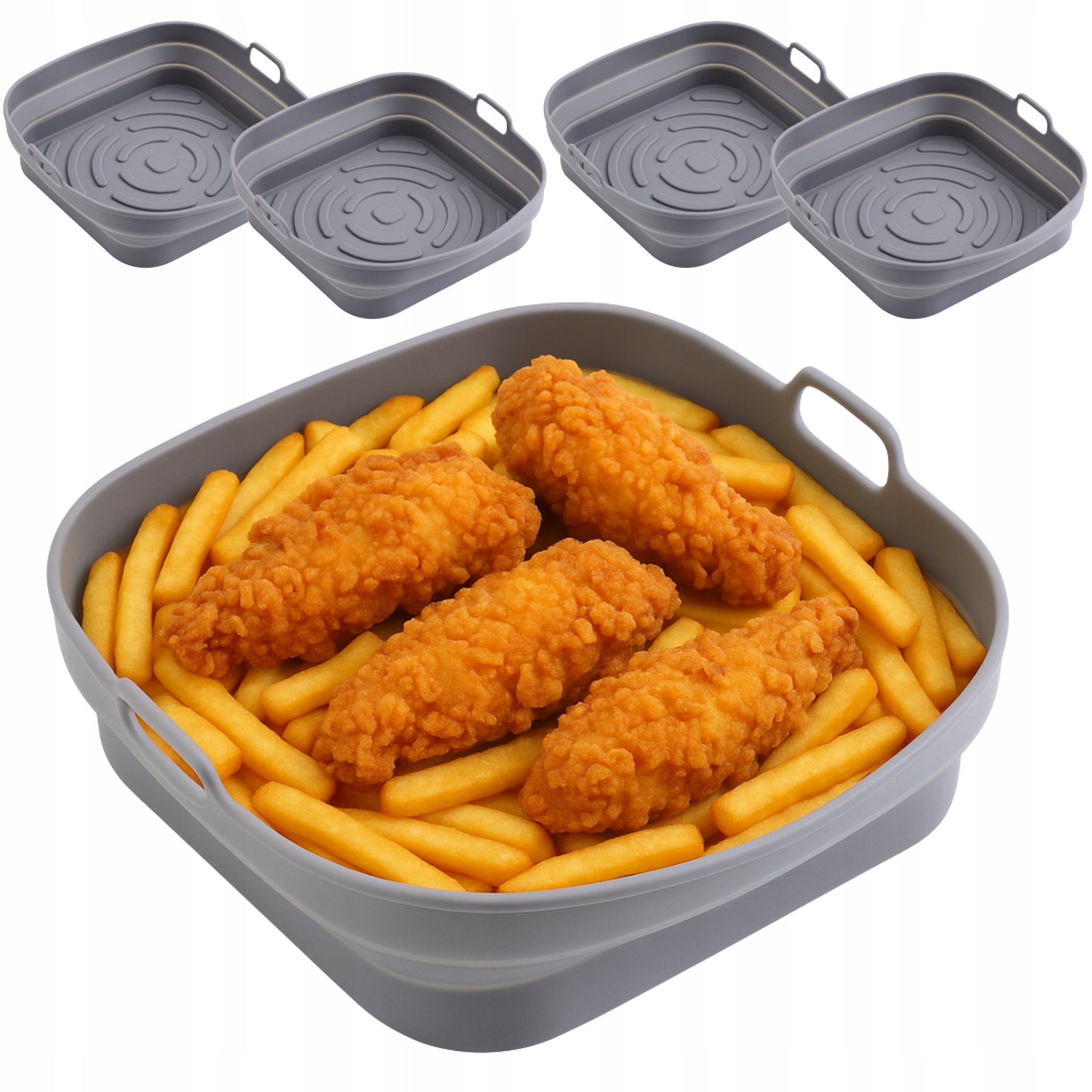 4 x silikoninis įdėklas oro keptuvei, daugkartinė kepimo forma