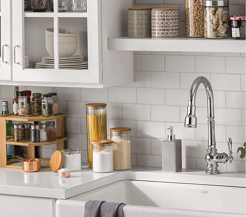 5 x stikliniai maisto indai su dangteliu BAMBO, stiklainis, ąsotis, vaza P-975