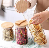 5 x stikliniai maisto indai su dangteliu BAMBO, stiklainis, ąsotis, vaza P-975