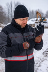 6 POR Darbo Pirštinės Apsauginės Šildytos Žiemos Storos Arhem Tiger Winter 9