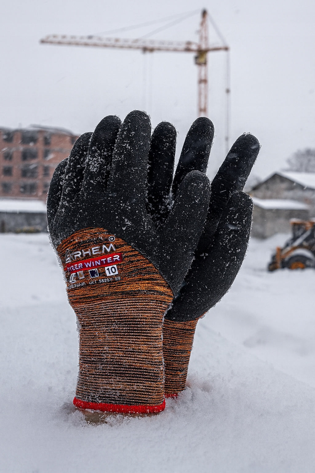 6 POR Darbo Pirštinės Apsauginės Šildytos Žiemos Storos Arhem Tiger Winter 9