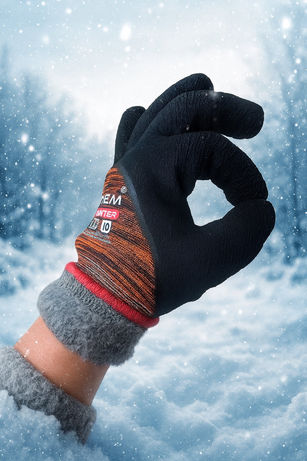 6 POR Darbo Pirštinės Apsauginės Šildytos Žiemos Storos Arhem Tiger Winter 9