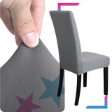 6 vnt. Elastingos universalios kėdžių užvalkalų komplektas, pilkos spalvos