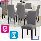 6 vnt. Elastingos universalios kėdžių užvalkalų komplektas, pilkos spalvos