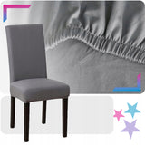 6 vnt. Elastingos universalios kėdžių užvalkalų komplektas, pilkos spalvos