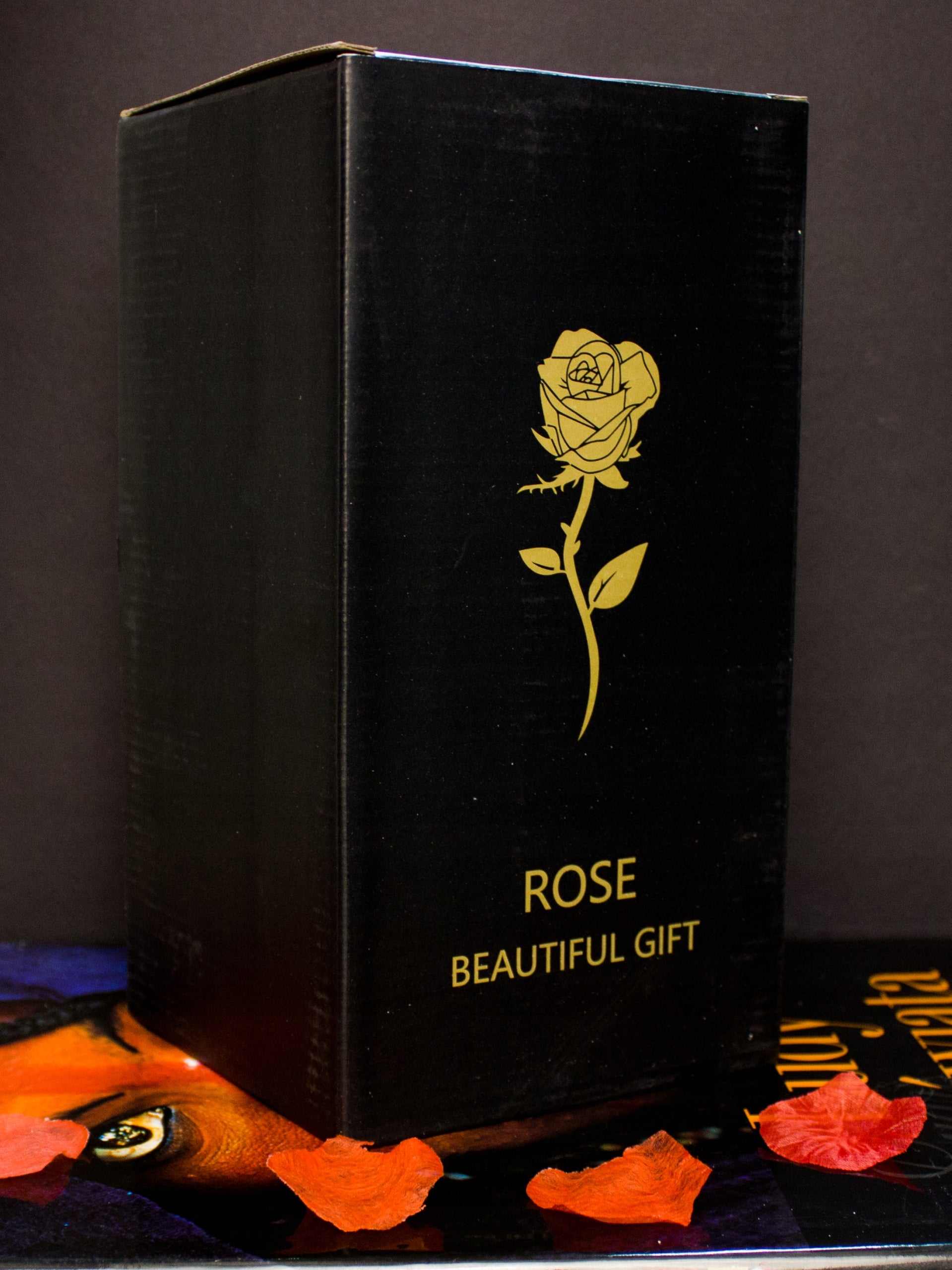 GRAŽI DIRBTINĖ AMŽINA ROŽĖ 3 RÓŽĖS STIKLINĖJE DĖŽUTĖJE, DOVANA DAILUGAI