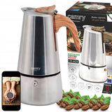 Kavinukas kavos virimo aparatas ESPRESSO, veikia ant indukcijos ir dujų, plieninis, 450ml