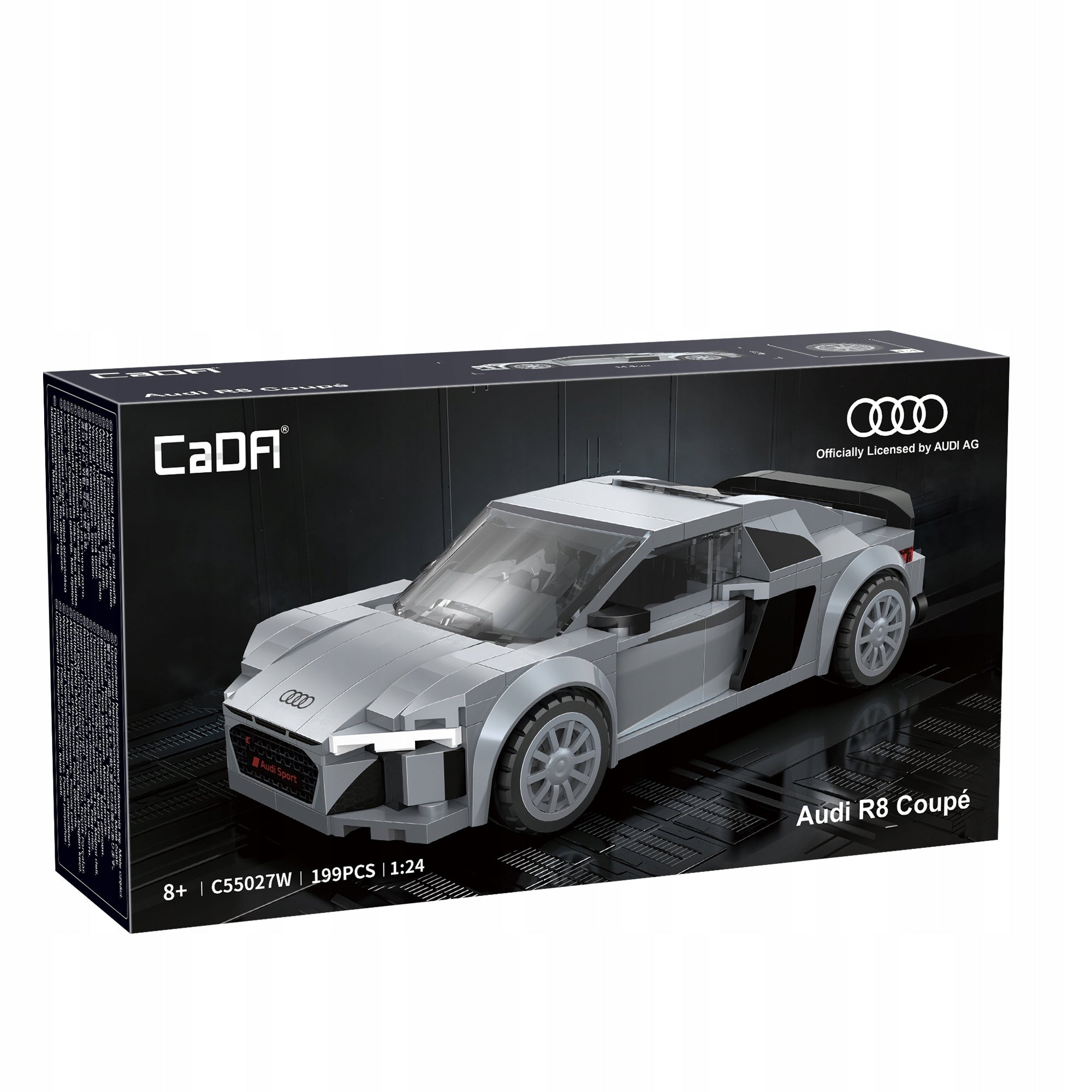 CaDA konstruktorius AUDI R8 COUPE 1:24 kolekcinis 199 det. automobilis
