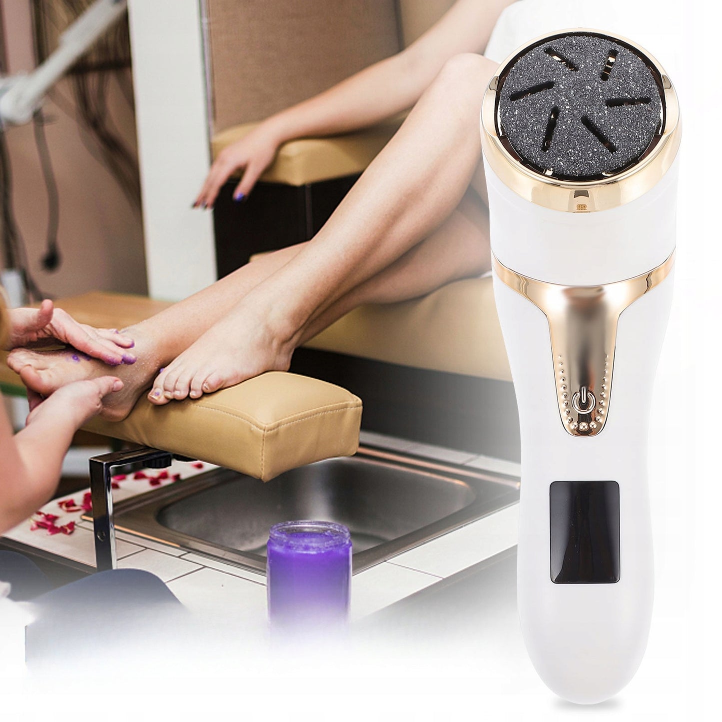 ELEKTRINĖ KOJŲ PEDIKŪRO MAŠINĖLĖ ŠLIFAVIMUI SU ŠVITRINIU POPIERIUMI
