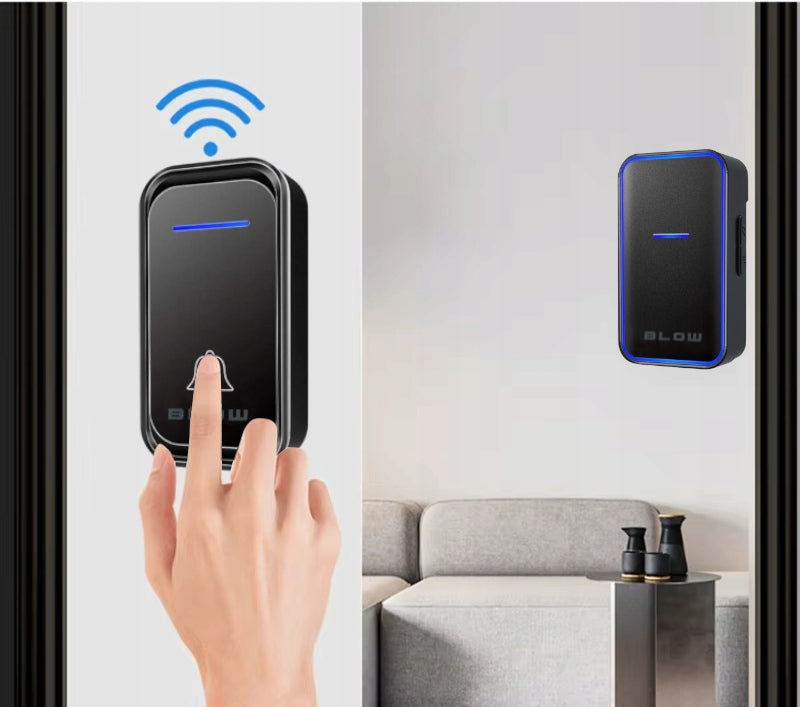 Belaidis vandeniui atsparus IP44 skambutis, ilgas veikimo nuotolis namų durims, varteliams