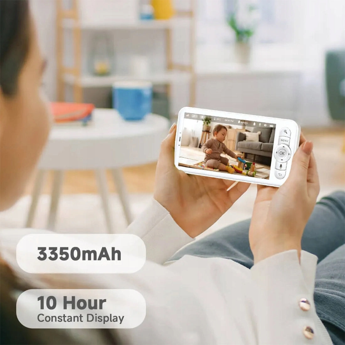 Elektroninės auklės rinkinys su kamera, Wi-Fi ekranu Arenti AInanny, 2 vnt. sukamasis