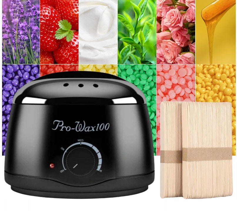 Vaško depiliavimo rinkinys, vaško šildytuvas, 6x kietas vaškas granulėse