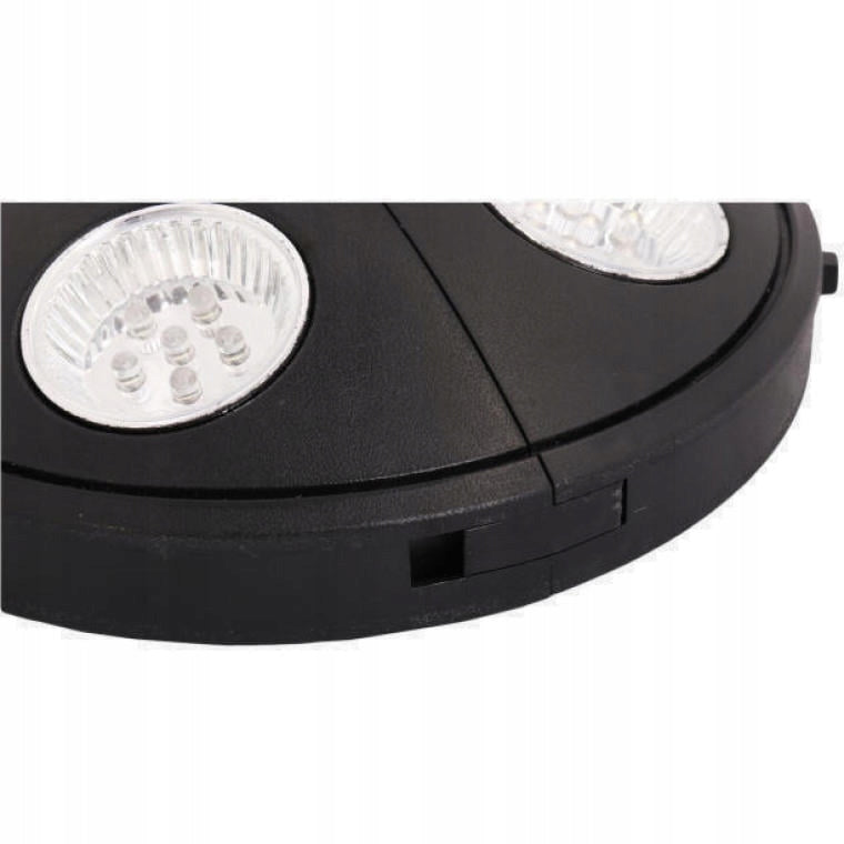 LED lempa sodiniam skėčiui su dvipusiu šviesos šaltiniu, maitinama baterijomis