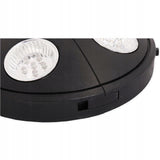 LED lempa sodiniam skėčiui su dvipusiu šviesos šaltiniu, maitinama baterijomis