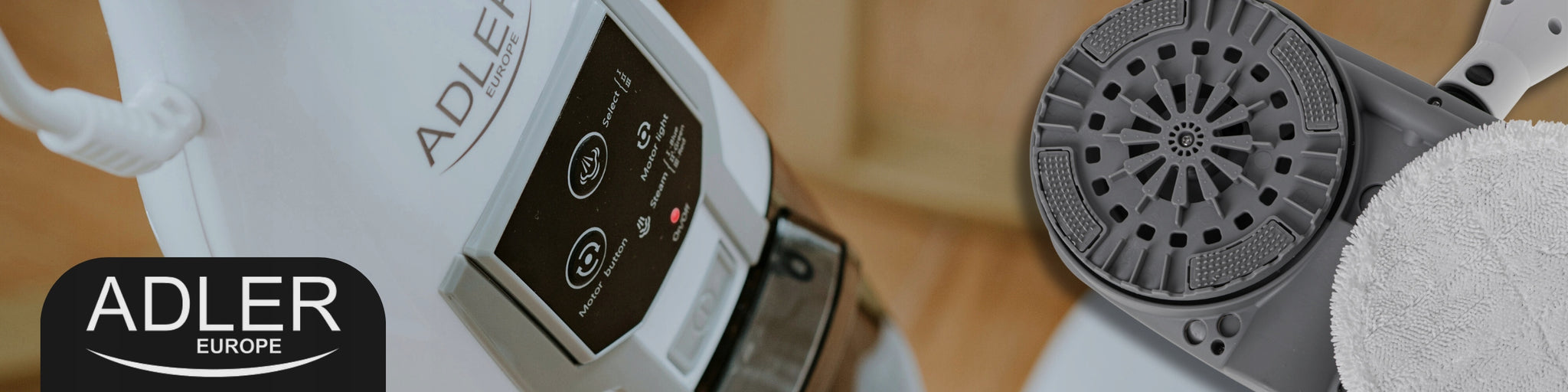 Besisukantis garų mopas 2in1, rankinis valytuvas, 8 antgaliai, Galia 1300W Adler AD 7052