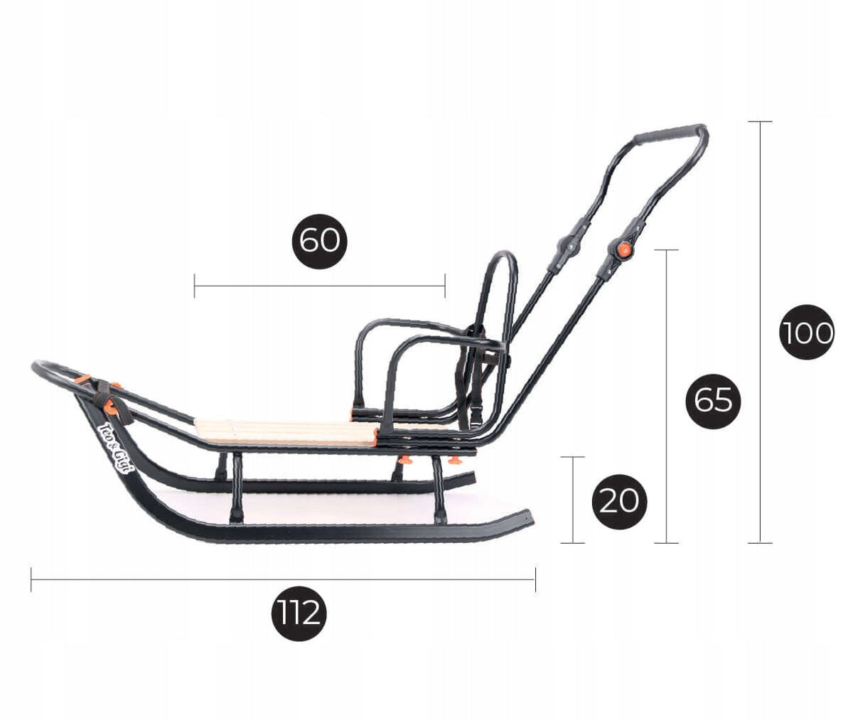 Rogutės vaikams su atlošu ir stūmikliu Šilta 3in1 miegmaišio sistema KOMFORT #605
