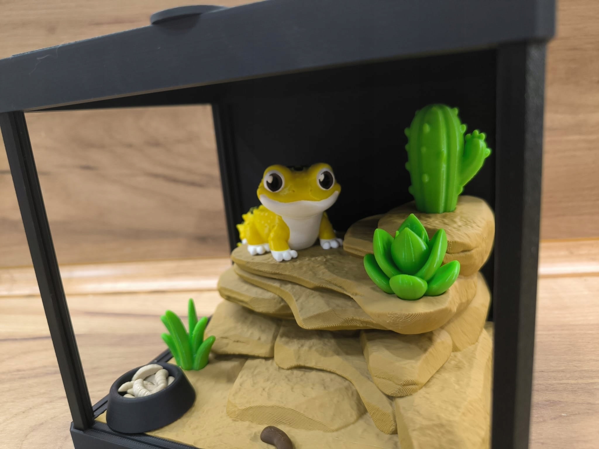 TERRARIUM 3D su GEKONO Dekoratyvinis edukacinis rinkinys su judančiomis dalimis GEKON