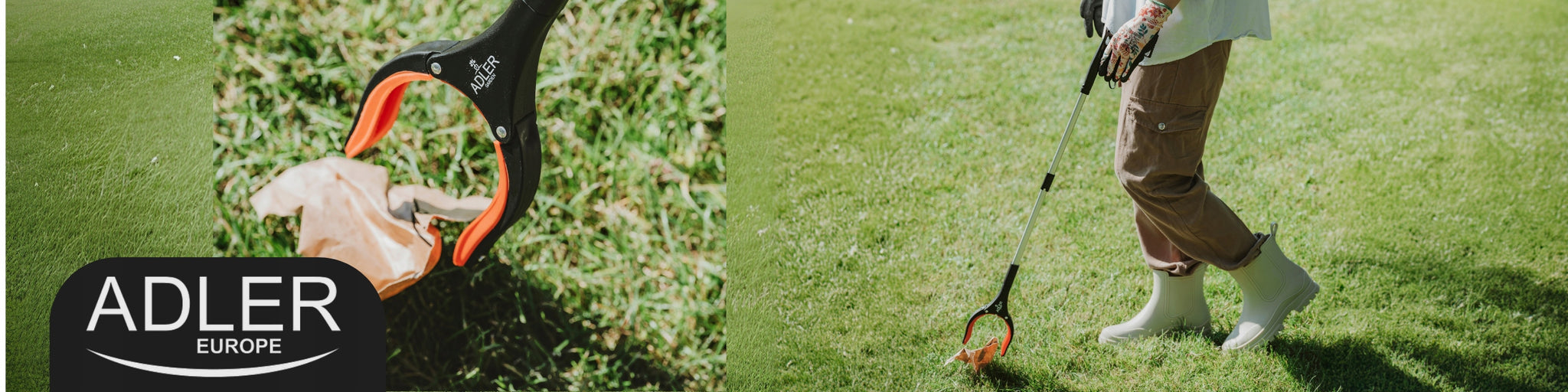 Ilga sulankstoma ranka surinkimui ir paemimui šiukšlių, lapų, žaislų