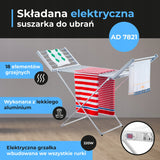 AD 7821 Sulankstomas elektrinis drabužių džiovintuvas